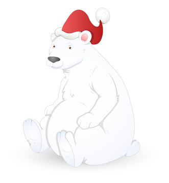 Polar Bear - Christmas Vector Illustration