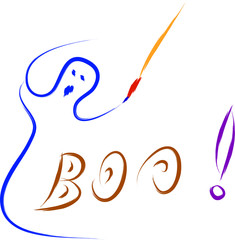 scary ghost, child drawing