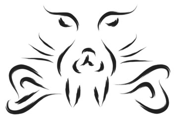 dog and bone abstract scary vector