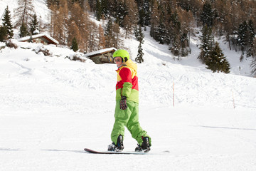 Fototapeta premium lady snowboarder