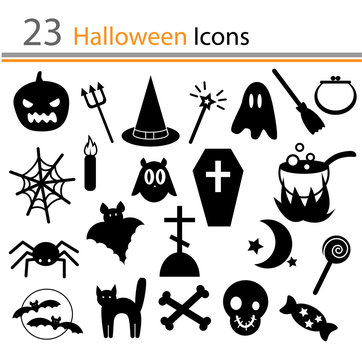 23 Halloween icons (vector)