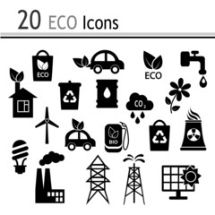 Naklejka premium 20 Icons - ecology and industry(Vector)