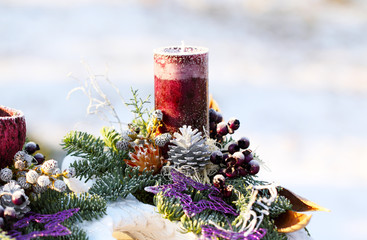 Weihnachtsschmuck Adventsgesteck