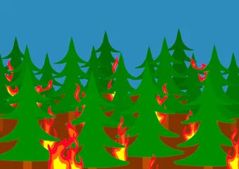 Deurstickers Bosdieren bosbrand