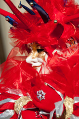 Mask in San Marco square during carnival of Venice