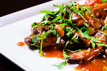 Beef with mushrooms