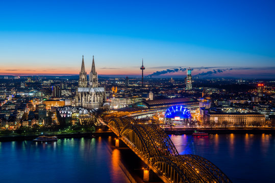 Cologne Night Skyline