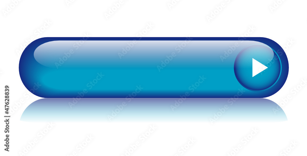 Poster blue web button (rectangular arrow blank gel click here)