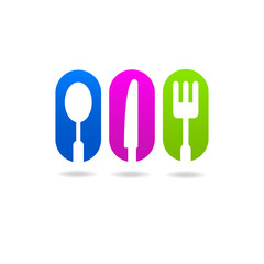 kitchen colored icon logo menu