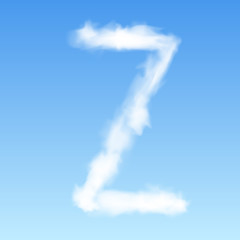 Clouds in shape of the letter Z. Vector illustration.