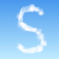 Clouds in shape of the letter S. Vector illustration.