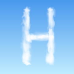 Fototapeta na wymiar Clouds in shape of the letter H. Vector illustration.