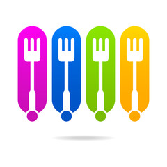 kitchen menu colored logo icon