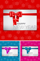 Obraz na płótnie Canvas Happy New Year card with bow and ribbon