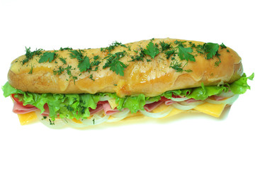 French bread sandwich with fillings