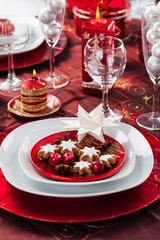 Place setting Christmas with paper star