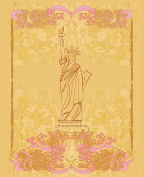 Statue Of Liberty - vintage paper