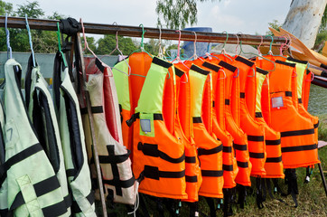 Life jacket on the row