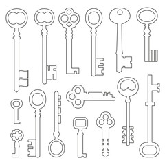Set of shapes of keys
