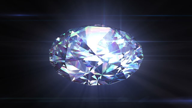 Diamond spinning in seamless animation with alpha mask. HD 1080.