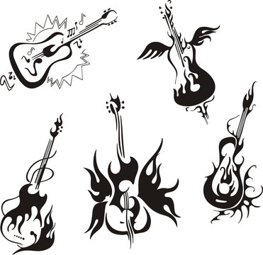 stylized guitars
