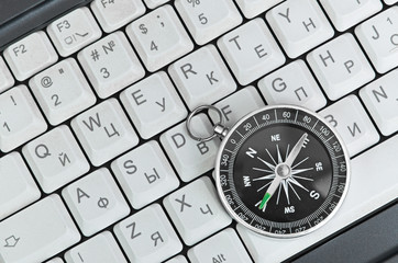 Computer keyboard and retro compass