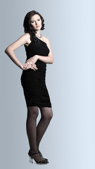 Fototapeta premium Fashion portrait of a young beautiful