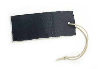 Dark blue paper label