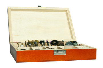 Box of tools for sharpening and grinding