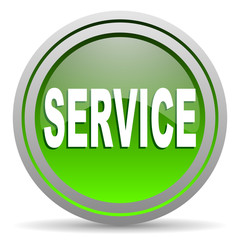 service green glossy icon on white background