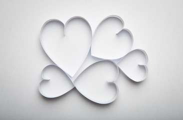 Paper  heart shape symbol for Valentines day  with copy space fo