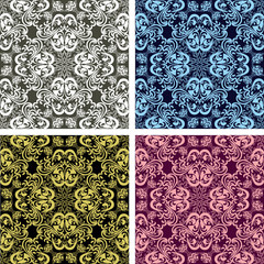 Seamless patterns - set of four colors (no gradient).