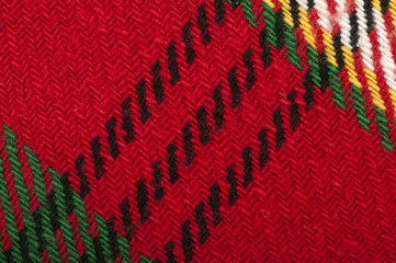 Handmade knit green and red background