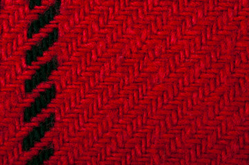 Handmade knit green and red background
