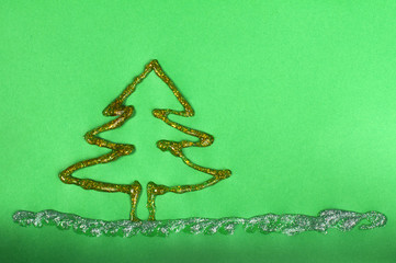 Christmas tree made ​​of shiny gel