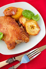 Roasted Duck with Apples