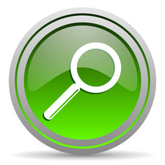 search green glossy icon on white background