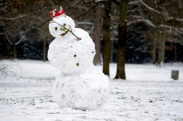 Snowmann in the forest