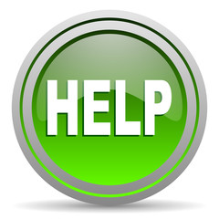 help green glossy icon on white background