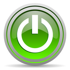 power green glossy icon on white background