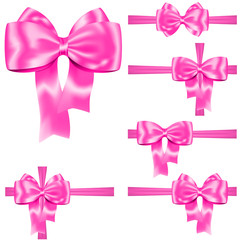 Pink ribbon and bow set