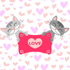 Two cute kittens in love