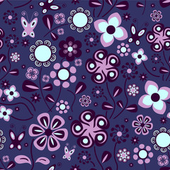 Seamless pattern with beautiful flowers