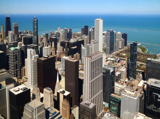 Chicago downtown aerial panorama