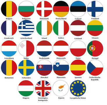 Vektor Europa Fahnen Flaggen