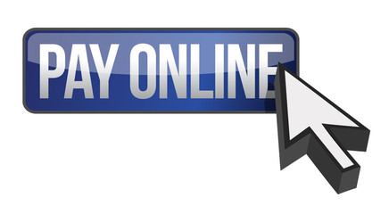 Blue button PAY ONLINE and cursor