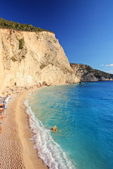 Fototapeta na wymiar Widok z plaży na wyspie Lefkada