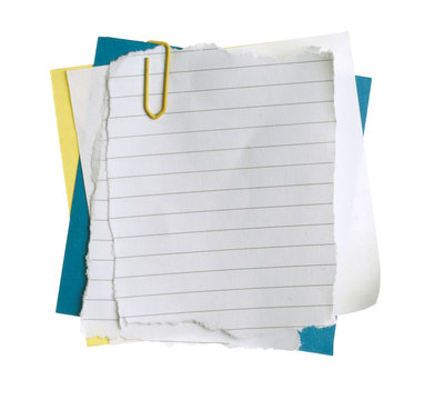 Blank paper note  staple