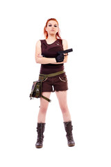 Military redhead beautiful young lady