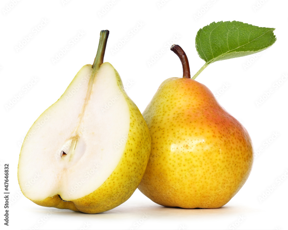 Wall mural pear isolated on white background - Wall murals
